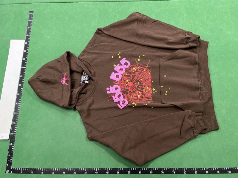 Sp5der Worldwide Red Angel Number 5   5   5 Hoodie -6